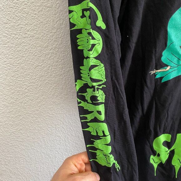 Slimez DJ EDM Spine Snappa Black Long Sleeve Shirt Men's Large - Picture 4 of 4